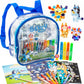 Bluey Ultimate Activity Backpack, 10+ Activities, Includes Backpack with 4 Sticker Suncatchers with 4 Suction Cups, 4 Surprise S