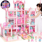 Doll House, Dream Dollhouse For Girls Pretend-Play Diy Dollhouse Kit - 4-Story 11 Rooms Playhouse With 4 Dolls Toy Figures, Furn