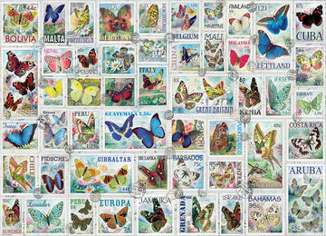 Eurographics (Eurhr Butterflies Vintage Stamps 500Piece Puzzle 500Piece Jigsaw Puzzle