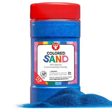 Hygloss Products Colored Play Sand - Assorted Colorful Craft Art Bucket O' Sand, Blue, 1 Lb (29105)