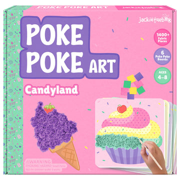 jackinthebox Poke Poke Art for Kids - Candyland Theme, Mess-Free Fabric Art and Craft, Flower Pressing Kits, Gift for Kids, Girl