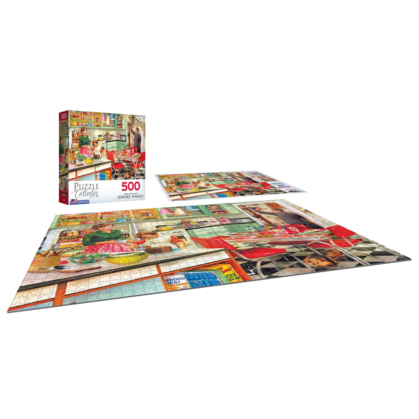 Roseart - Puzzle Collector - Baking With Mom - 500 Piece Jigsaw Puzzle For Adults