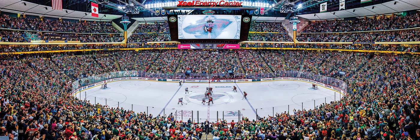Masterpieces 1000 Piece Sports Jigsaw Puzzle - Nhl Minnesota Wild Center View Panoramic - 13''X39''