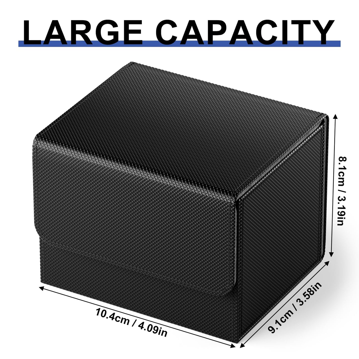 Tioplior Card Deck Box Fit For Mtg Deck Box With Black Card Dividers, 4 Pack Horizontal Leather Deck Card Box For Tcg Magic Commander Trading Card Deck Box Card Storage Box