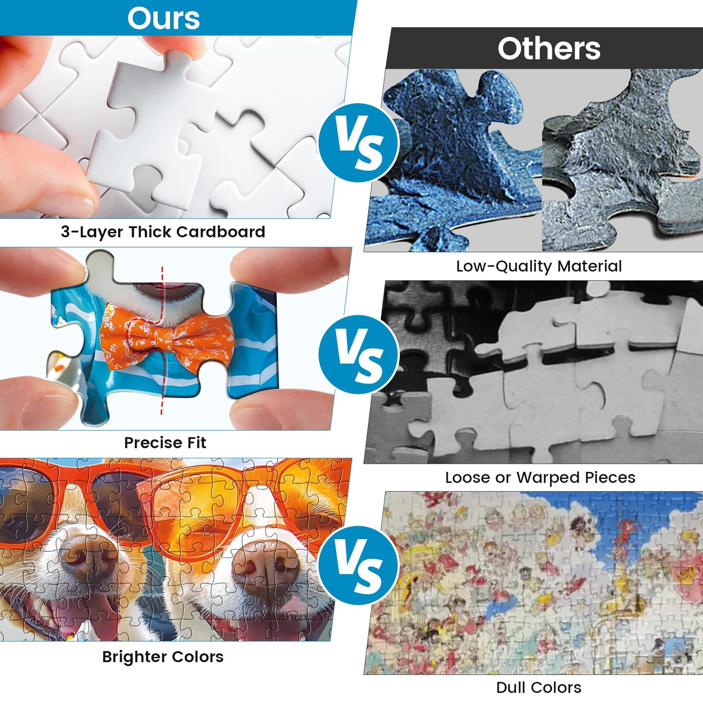 300 Piece Puzzles for mature-themeds Cute Puppy Jigsaw Puzzle for mature-themeds Kids Seniors Recycled Cardboard Selfie Puppy Piece Puzzle 300 Piece Family Activity Great Gift for Family Friends 20.5 * 15 in