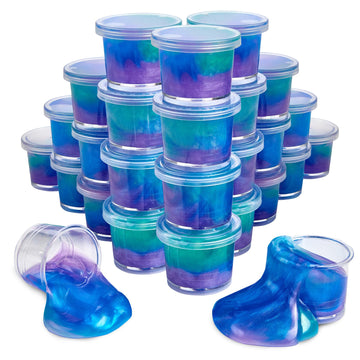 Playbees Mini Galaxy Slime 24 Pack Marbled Unicorn Slime Party Favors Safe For Girls Boys Stretchy & Non-Sticky Super Soft Sludg