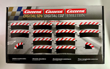 Carrera 20020568 Outside Shoulder Curve 4/15° (12), End Piece (2) Slot Car Track Accessory, Multicoloured