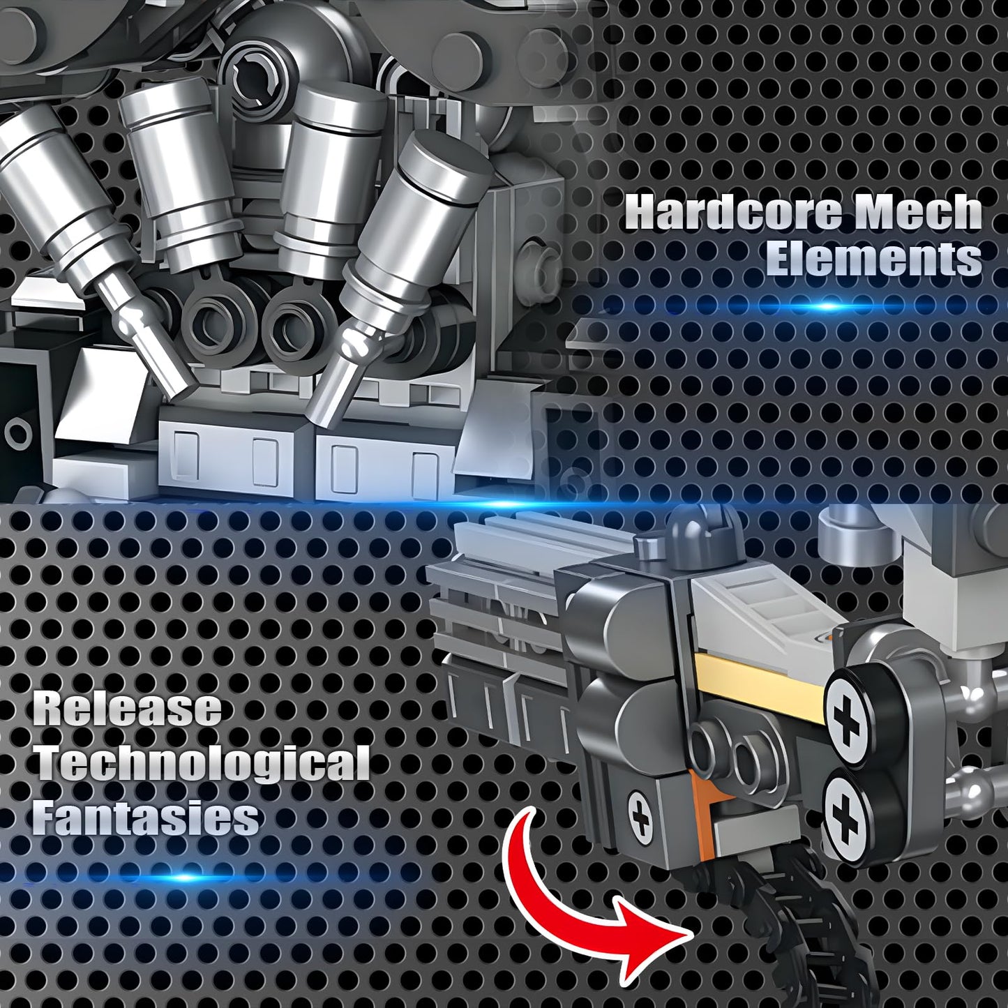 HIGH GODO Black Empire Mech Building Blocks Set for mature-themeds  Motorized Robot Building Toy with Multiple   Combat protective covering Style Warrior Collectible Gifts for Fans Man Boys Ages 8+ (684 Pieces)