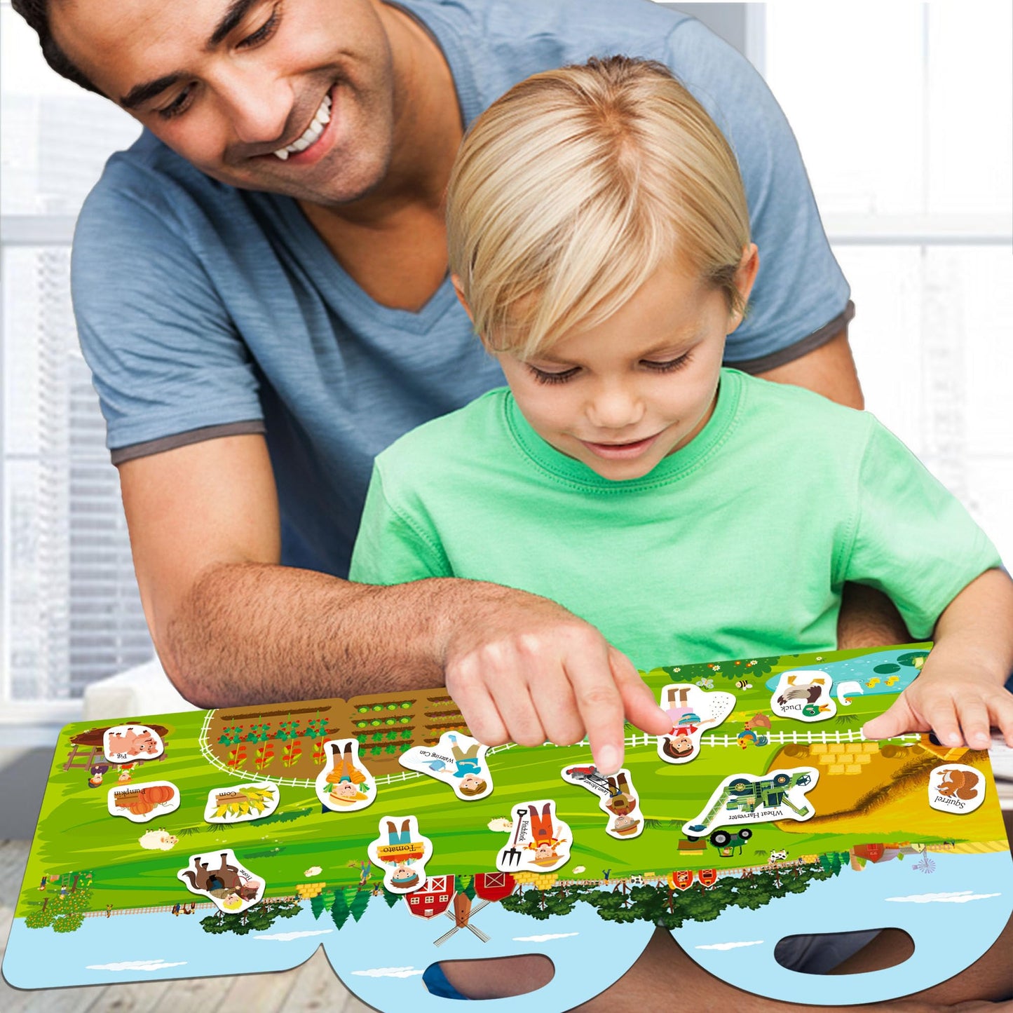 Igetooy Reusable Sticker Books For Toddlers 1-3, Farm Stickers For Kids, Stickers For Toddlers 3+ Ages, Airplane Train Car Travel Essentials Toy For Kids Girls Boys