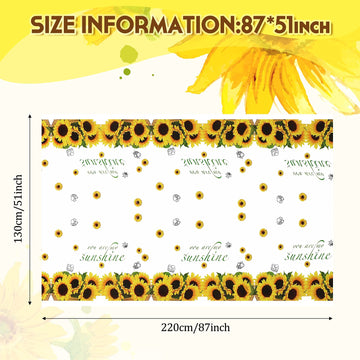 Breling 3 Pieces Sunflower Disposable Table Cover Flower Printed Plastic Birthday Party Tablecloth 43 x 71 Inches Sunflower Them