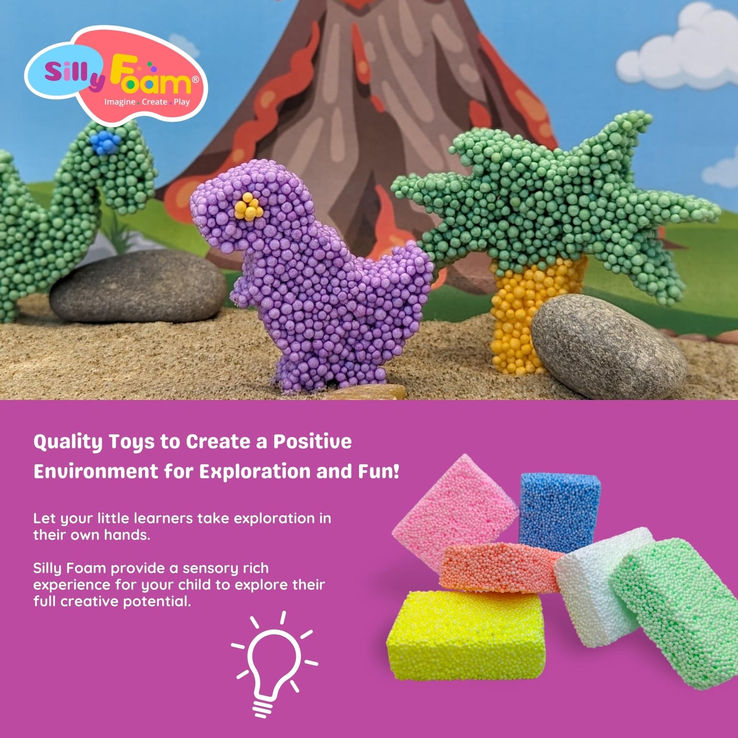 Silly Foam, Creative Modeling Foam Beads, 2-Pack Primary Colors, Perfect For Preschool And Kids, Arts, Crafts, Sensory Play, Non
