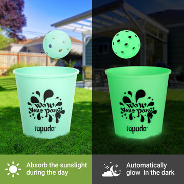 Ropoda Giant Yard Pong,Yard Games With Durable Buckets And Balls - Choose Red Large, Xl, Or Green - Glow In The Dark, Outdoor Game With Carry Bag For The Beach,Lawn, Great Gift Choice For Families