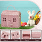 Wettarn Handmade Rattan Doll House Rattan House Shape Shoulder Bag Wicker Basket With Lid For Doll Toys Rattan Storage Basket Sm