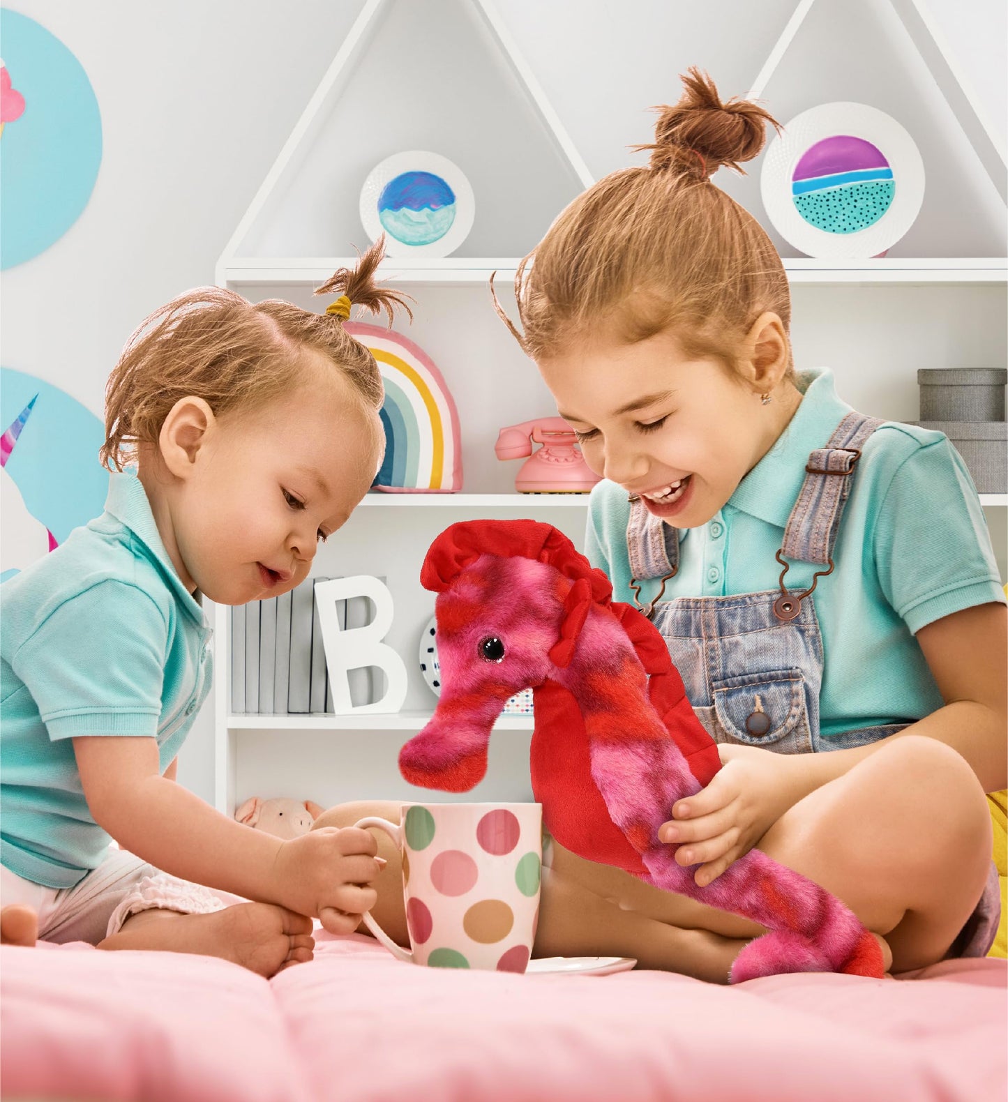 Dollibu Pink Tie-Dye Seahorse Super Soft Stuffed Animal, Cute Realistic Stuffed Animals For Girls, Boys, Adults Animal Gifts, Ki
