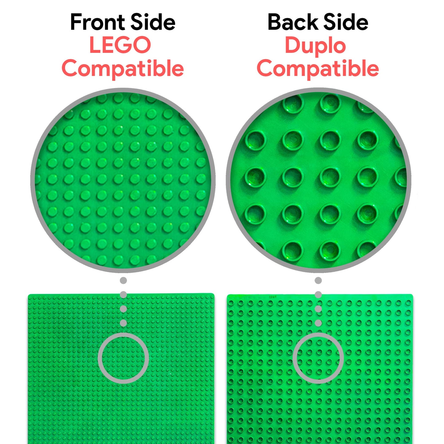 Nilo Classic Green Baseplate, 1-Pack 12'X32' Double-Sided, Large Building Plates For Building Bricks 100% Compatible With All Major Brands