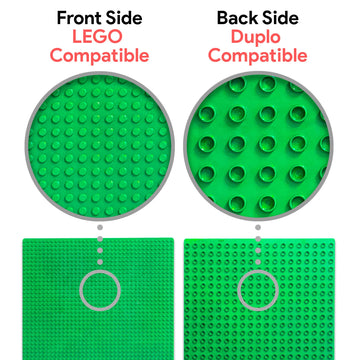 Nilo Classic Green Baseplate, 1-Pack 12'X32' Double-Sided, Large Building Plates For Building Bricks 100% Compatible With All Major Brands