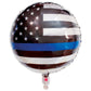 Havercamp’S Police-Thin Blue Line Pattern 18” Round Mylar Balloon