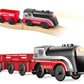 Battery Operated Train For Wooden Track, Motorized Train For Toddlers 3+ Years Old, 3Pcs Train Toy Set Electric Train Compatible With Thomas, Brio, Chuggington, Melissa And Doug
