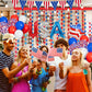 Red White And Blue Balloons Party Decorations With Patriotic Theme Foil Fringe Curtain For Graduation Party Supplies Nautical Ve