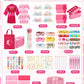 Suhine 6 Set Spa Party Supplies for Girls, Kids Satin Robes Nail Salon Kit Spa Kit Accessories for Birthday Party Favors (Elegan