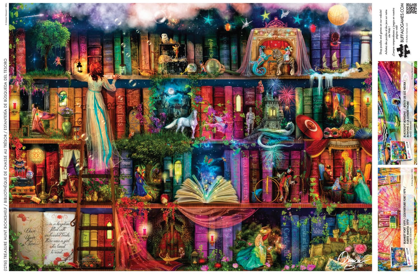 Buffalo Games 1000 Piece Jigsaw Puzzle - Aimee Stewart Treasure Hunt Bookshelf - Multicolor - 26.75 x 19.75 inches - Perfect for Game Nights