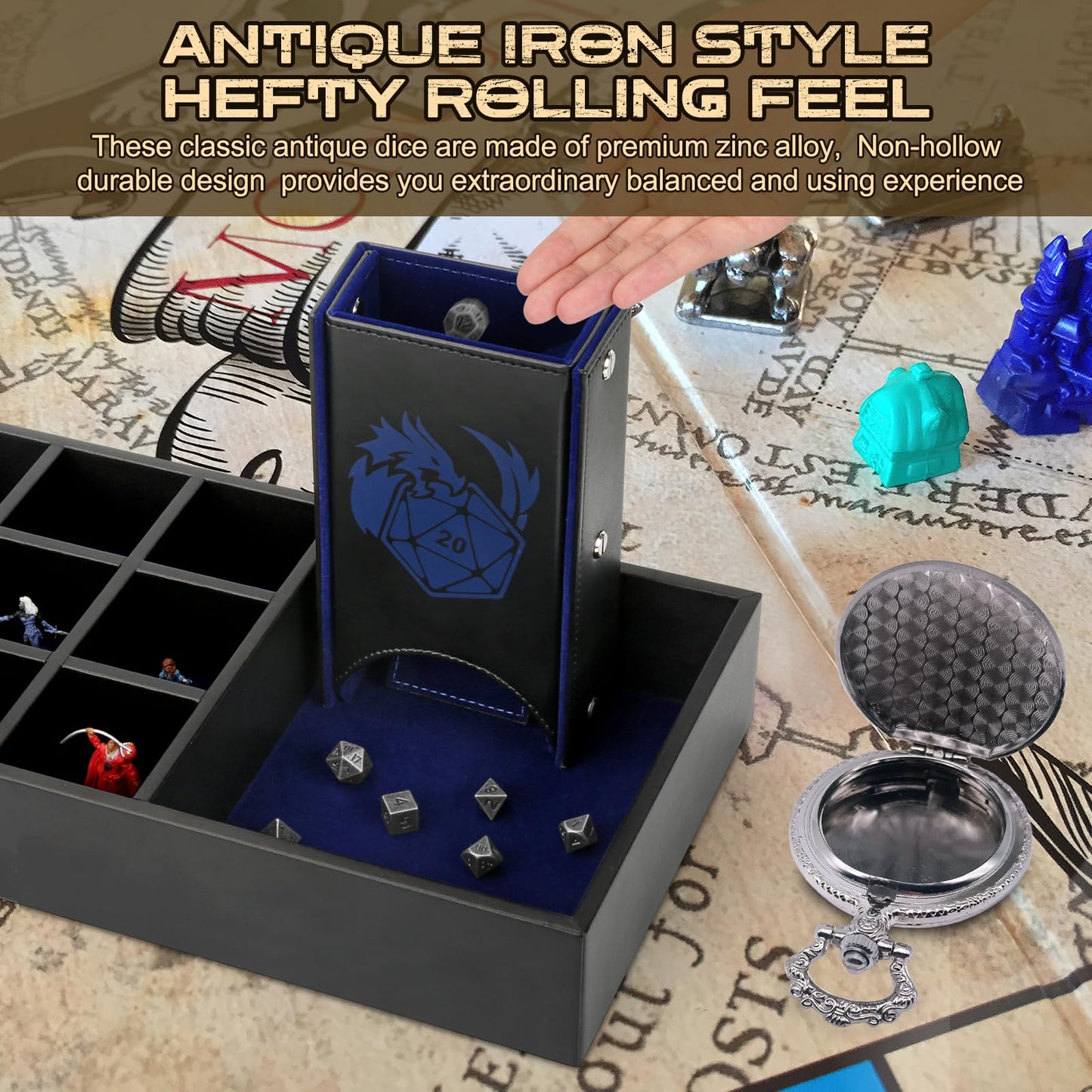 DND Mini Dice Set, Small Metal Polyhedral Dice for Dungeons and Dragons/D&D Gifts, Tiny Mini Role Playing Dice Set with Pocket W