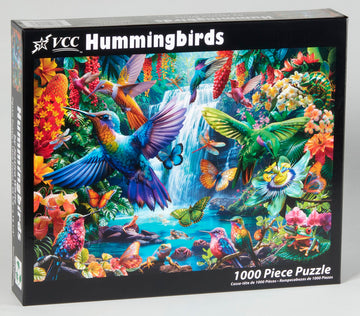 Hummingbirds Jigsaw Puzzle 1000 Piece by Vermont Christmas Company - Fully Interlocking & Randomly Shaped Pieces - 26 5/8 x 19 1/4