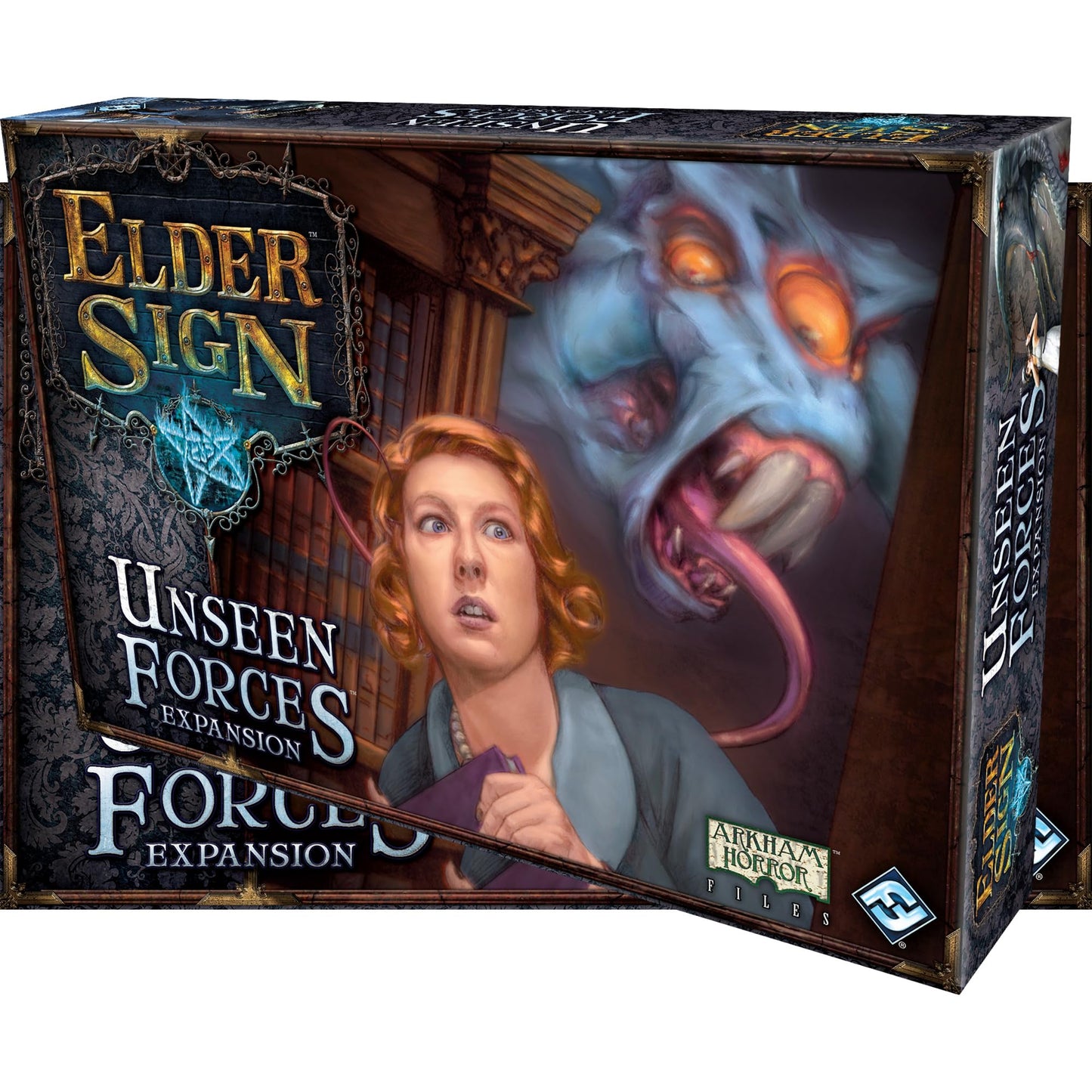 Elder Sign Unseen Forces Board Game EXPANSION - Mystical Blessings, Curses, and New Challenges! Cooperative Dice Adventure, Ages