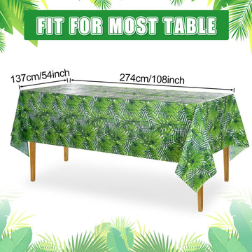 12Pack Animal Safari Tablecloth Jungle Animal Zoo Theme Party Table Cloth Leopard Tiger Zebra Giraffe Palm Leaf Print Table Cove