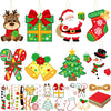 DoubleFill 48 Sets Christmas Suncatchers Craft Kit Ornaments Stained Glass Christmas Window Arts and Crafts Kit for Classroom Ho