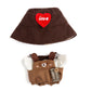 17cm Doll Clothes - Kawaii Chic Style Set for 17cm Dolls  Cute Doll Outfit with Accessories - Brown Puppy Romper + Puppy Shirt + Heart Shaped Brown Hat (Clothes Only)