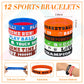 Leifide 48 Pcs Basketball Soccer Football Baseball Party Favors Supplies 12 Silicone Bracelet 12 Drawstring Treat Bag 12 Mini St