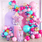 Pink Purple Balloon Arch Kit, Blue Pink Purple Balloon Arch Kit, Hot Pink Teal Balloons Arch, Hot Pink Balloon Garland With Conf