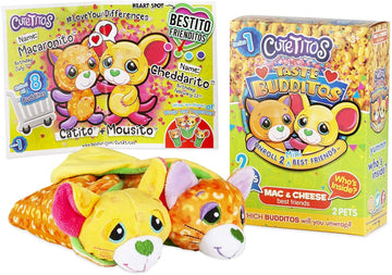 Basic Fun Cutetitos Taste Budditos Mac & Cheese - 2 Collectible Plush Mini Animals - Ages 3+ - Series 1 - Great Gift For Girls A