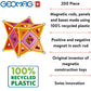 Geomag Magnetic Toys Classic Tiles 200-Piece Building Set For Kids Ages 5-99 | Swiss-Made Stem & Steam Authenticated Educational Toy Made From 100% Recycled Plastic | Creative School-Age Learning Play