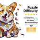 Jigfoxy Wooden Corgi Puzzle for Adults - Unique 160-Piece Jigsaw - Medium Size - Perfect Birthday Gift for Puzzle Lovers