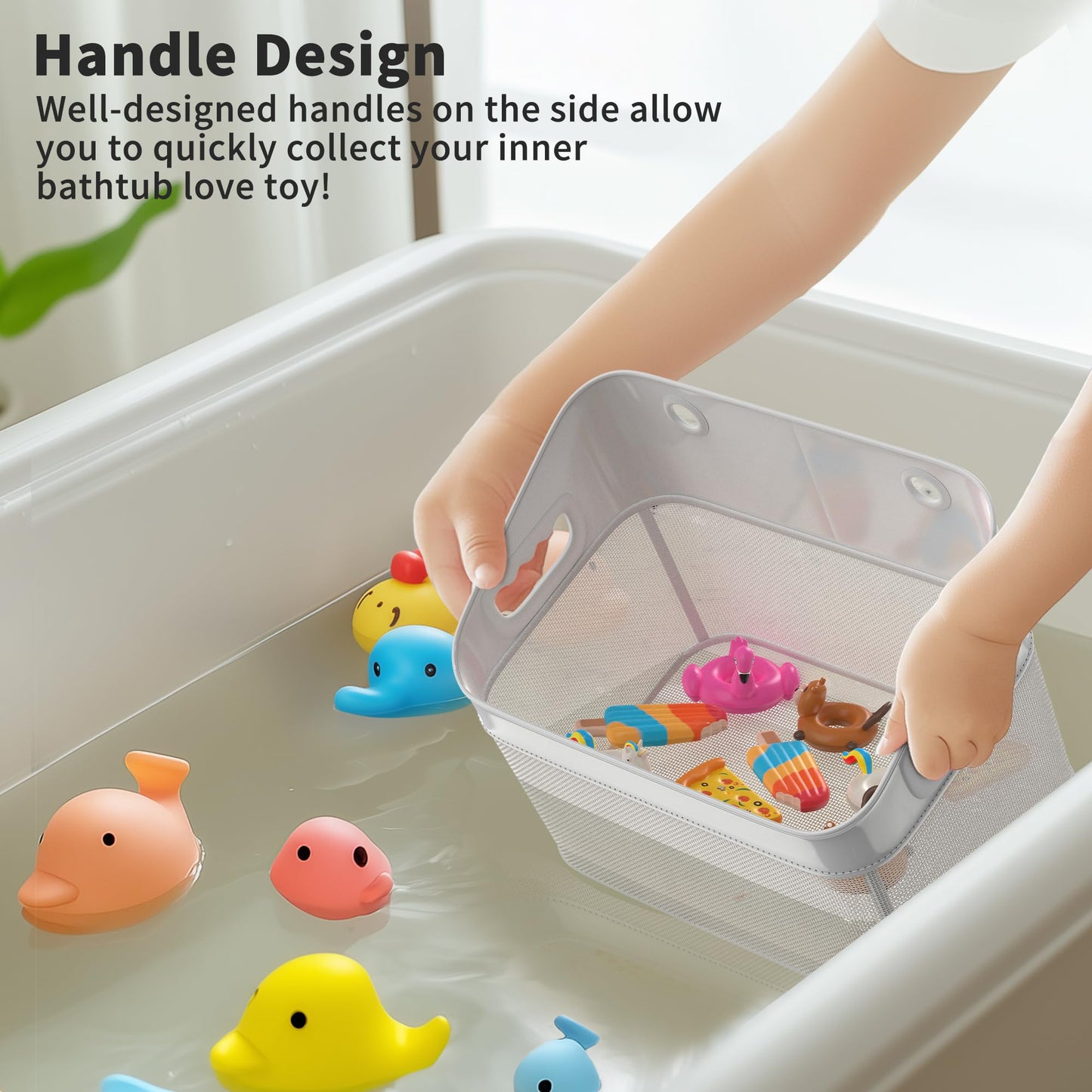 Glotika Mesh Baby Bath Toy Storage, Large Capacity And Quick Drying Baby Toy Storage For Bath, Multi-Use Net Bags Make Baby Bath
