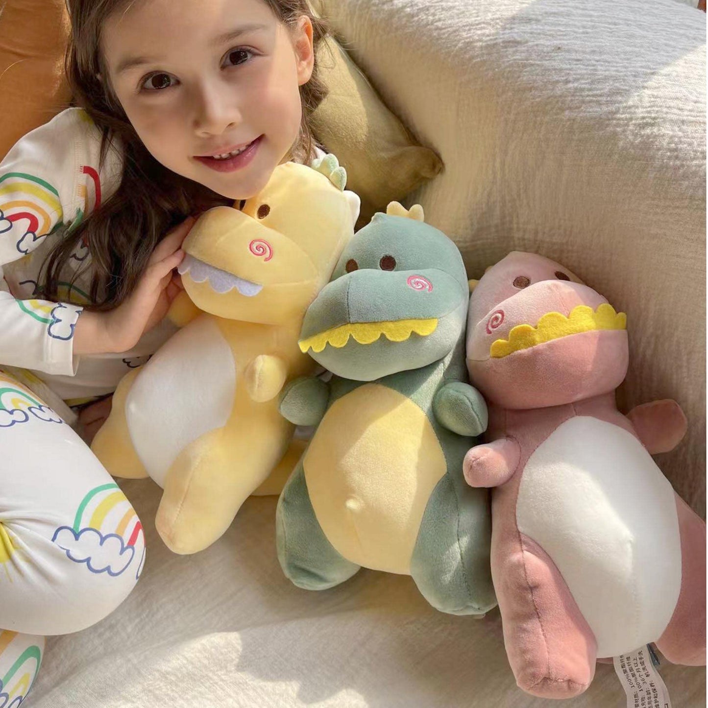 Adorlynetty Dinosaur Stuffed Animal,12“ Cute Stuffed Dinosaur Plush Soft Dino Plush Dinosaur Plushie Toys For Boys Girls Baby Kids (Green)