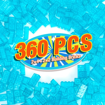 MANNIDOO 360 Pieces Building Bricks, Classic Basic Flats Parts and Pieces - 2x4 Brick x200 and 2x2 Brick x160, Moc Building Bulk