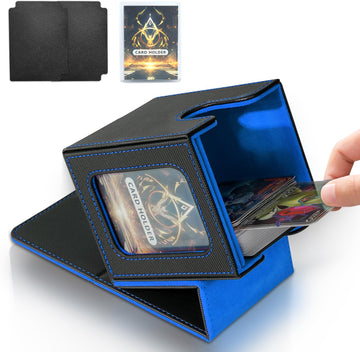 Jaffzora Card Deck Box For Mtg Commander, Magnetic Card Display Case,Tcg Card Storage Box, Holds 100 Double-Sleeved Cards, Black