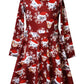 Big Girls Cat Dresses Kids Christmas Costume Gifts 12 13 Burgundy