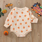Fybitbo Halloween Baby Girl Boy Clothes Pumpkin Romper Sweatshirt Onesie Long Sleeve Bodysuit Top Fall Winter Outfit (Cute Pumpkin Onesie,6-12 Months)