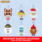 Brickcraft Rudolph the Red-Nosed Reindeer Santa Claus Ornament Brick Building Set, 74 Pieces DIY Holiday Christmas Block Kit wit