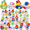 Jerify 24 Pcs 2 Inch Patriotic Rubber Ducks Summer Small Shower Float Rubber Ducks Star Ducky for Bath Birthday Gifts Baby Showers Beach Pool 4th of July Independence Day (Stylish)