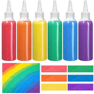 Libima Art Sand Colored 9oz Sand Bottles for Kids DIY Arts and Crafts Kit for Drawing Wedding Sandbox Decorations Collection San