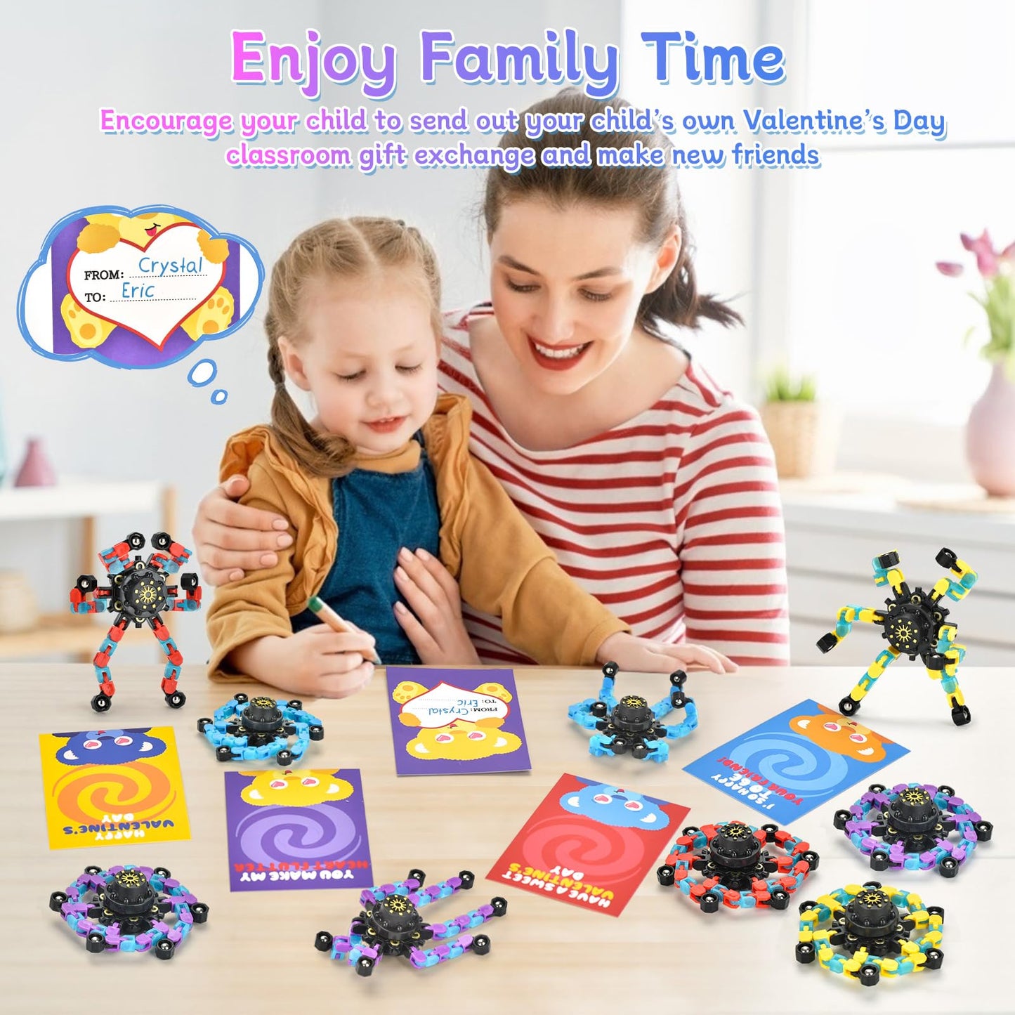 Inacorn 28 Pack Valentines Day Gifts For Kids - Fidget Toys For Kids, Classroom Fidget Spinners, Party Favors, And Kids Gifts -