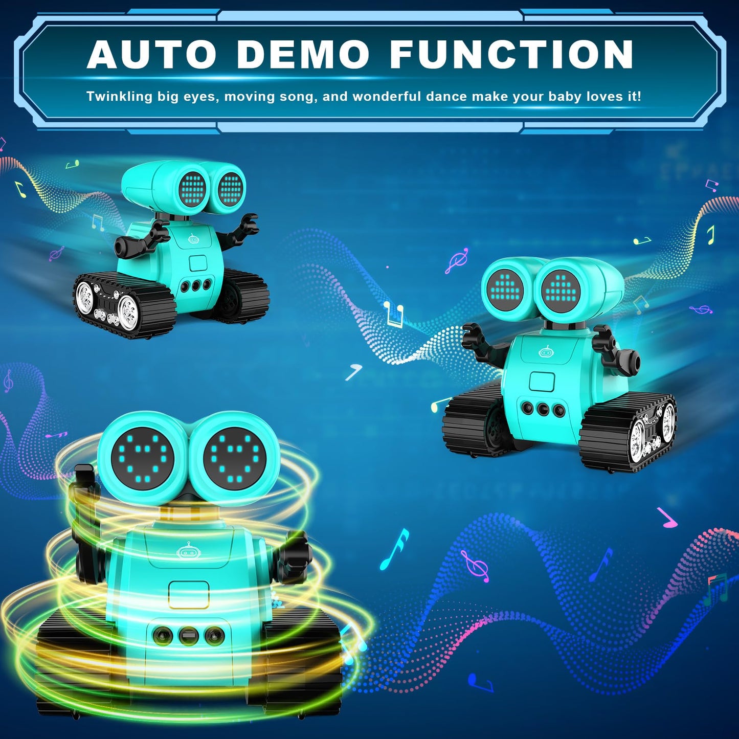 Hamourd Robot Toys - Kids Toys Rechargeable RC Robots with Gesture Sensing, Walkie-Talkie, Flexible Head & Arms, Programming Mot