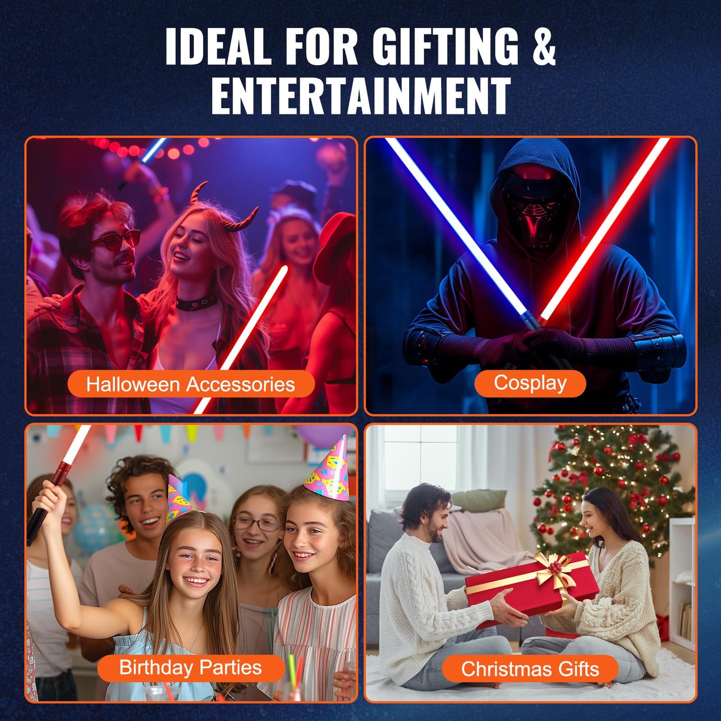 Vevor Lightsaber, Dueling Light Saber With 12 Rgb Colors 16 Sound Fonts And Motion Control, Force Fx Lightsabers With Premium Me