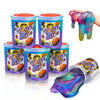 Kicko Marbled Unicorn Color Slime For Kids - 6 Pack Galaxy Slime - Colorful Galaxy Sludge - Gooey Fidget Set For Sensory And Tactile Stimulation, Slime Kit, Galaxy Party Favors, Educational Game