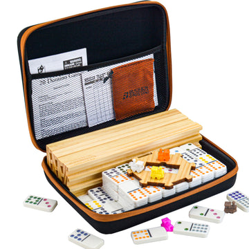 Bucher&Rossini Dominoes Set Double 12 With 4 Racks For Adults Kids, Mexican Train Dominoes Set Double 12, Mexican Train Dominoes (Double 12)